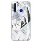 For Huawei P Smart+ 2019 Embossed Varnished Marble TPU Protective Case with Holder(Polytriangle) - 1