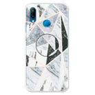 For Huawei P20 Lite Embossed Varnished Marble TPU Protective Case with Holder(Polytriangle) - 1
