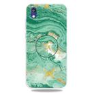 For Huawei Honor 8S Embossed Varnished Marble TPU Protective Case with Holder(Dark Green) - 1