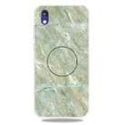 For Huawei Honor 8S Embossed Varnished Marble TPU Protective Case with Holder(Light Green) - 1