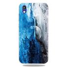 For Huawei Honor 8S Embossed Varnished Marble TPU Protective Case with Holder(Dark Blue) - 1