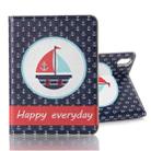 For iPad mini 6 Cartoon Pattern Horizontal Flip Leather Tablet Case with Card Slots & Holder & Wallet(Boat) - 1