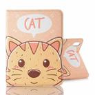 For iPad mini 6 Cartoon Pattern Horizontal Flip Leather Tablet Case with Card Slots & Holder & Wallet(Cat) - 1