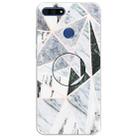 For Huawei Y6 Prime (2018) Embossed Varnished Marble TPU Protective Case with Holder(Polytriangle) - 1