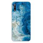 For Huawei Honor 9X & 9X Pro Embossed Varnished Marble TPU Protective Case with Holder(Light Blue) - 1