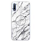 For Huawei Honor 9X & 9X Pro Embossed Varnished Marble TPU Protective Case with Holder(White) - 1