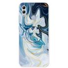 For Huawei Honor 10 Lite Embossed Varnished Marble TPU Protective Case with Holder(Gold Line Blue) - 1