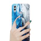 For Huawei Honor 10 Lite Embossed Varnished Marble TPU Protective Case with Holder(Dark Blue) - 1