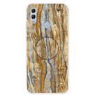 For Huawei Honor 10 Lite Embossed Varnished Marble TPU Protective Case with Holder(Brown) - 1