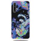 For Huawei Honor 20 Embossed Varnished Marble TPU Protective Case with Holder(Deep Purple) - 1