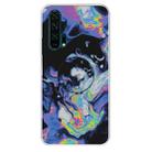 For Huawei Honor 20 Pro Embossed Varnished Marble TPU Protective Case with Holder(Deep Purple) - 1