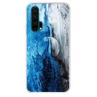 For Huawei Honor 20 Pro Embossed Varnished Marble TPU Protective Case with Holder(Dark Blue) - 1