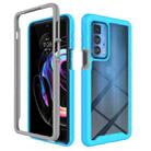 For Motorola Edge 20 Pro Starry Sky Solid Color Series Shockproof PC + TPU Protective Case(Light Blue) - 1