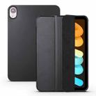 For iPad mini 6 / mini 2024 Honeycomb TPU Leather Tablet Case with 3-Folding Holder(Black) - 1