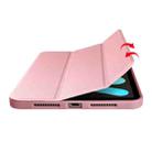 For iPad mini 6 3-folding Horizontal Flip Honeycomb TPU Shockproof + PU Leather Tablet Case with Holder(Rose Gold) - 2