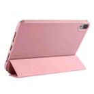 For iPad mini 6 3-folding Horizontal Flip Honeycomb TPU Shockproof + PU Leather Tablet Case with Holder(Rose Gold) - 3