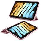 For iPad mini 6 3-folding Horizontal Flip Honeycomb TPU Shockproof + PU Leather Tablet Case with Holder(Rose Gold) - 4