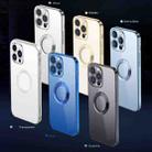 For iPhone 13 9D Electroplated Edge Metal Ring Clear PC + TPU Shockproof Case(Sierra Blue) - 2