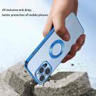 For iPhone 12 9D Electroplated Edge Metal Ring Clear PC + TPU Shockproof Case(Blue) - 6