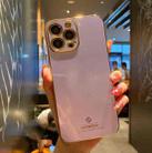 Electroplating Metal Frame Precise Hole TPU Protective Case For iPhone 13(Purple) - 1