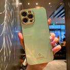 Electroplating Metal Frame Precise Hole TPU Protective Case For iPhone 13 Pro(Green) - 1