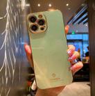 Electroplating Metal Frame Precise Hole TPU Protective Case For iPhone 13 Pro Max(Green) - 1