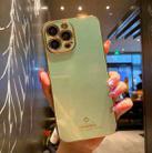 Electroplating Metal Frame Precise Hole TPU Protective Case For iPhone 12(Green) - 1