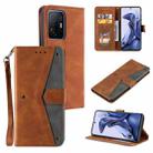 For Xiaomi Mi 11T Stitching Calf Texture Horizontal Flip Leather Case with Holder & Card Slots & Wallet(Brown) - 1