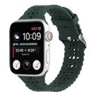 Hollow Out Silicone Watch Band For Apple Watch Series 8&7 41mm / SE 2&6&SE&5&4 40mm / 3&2&1 38mm(Dark Green) - 1