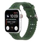 Hollow Out Silicone Watch Band For Apple Watch Series 8&7 41mm / SE 2&6&SE&5&4 40mm / 3&2&1 38mm(Olive Green) - 1