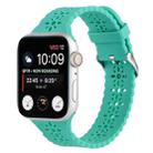 Hollow Out Silicone Watch Band For Apple Watch Series 8&7 41mm / SE 2&6&SE&5&4 40mm / 3&2&1 38mm(Cyan) - 1