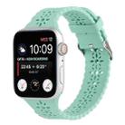 Hollow Out Silicone Watch Band For Apple Watch Series 9&8&7 41mm / SE 3&SE 2&6&SE&5&4 40mm / 3&2&1 38mm(Emerald) - 1