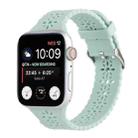 Hollow Out Silicone Watch Band For Apple Watch Series 8&7 41mm / SE 2&6&SE&5&4 40mm / 3&2&1 38mm(Light Green) - 1