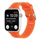 Hollow Out Silicone Watch Band For Apple Watch Series 8&7 41mm / SE 2&6&SE&5&4 40mm / 3&2&1 38mm(Orange) - 1