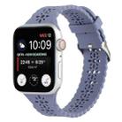 Hollow Out Silicone Watch Band For Apple Watch Series 8&7 41mm / SE 2&6&SE&5&4 40mm / 3&2&1 38mm(Grey Blue) - 1