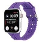 Hollow Out Silicone Watch Band For Apple Watch Series 8&7 41mm / SE 2&6&SE&5&4 40mm / 3&2&1 38mm(Purple) - 1