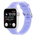 Hollow Out Silicone Watch Band For Apple Watch Series 8&7 41mm / SE 2&6&SE&5&4 40mm / 3&2&1 38mm(Light Purple) - 1