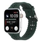 Hollow Out Silicone Watch Band For Apple Watch Ultra 49mm / Series 8&7 45mm / SE 2&6&SE&5&4 44mm / 3&2&1 42mm(Dark Green) - 1