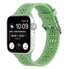 Hollow Out Silicone Watch Band For Apple Watch Ultra 49mm / Series 8&7 45mm / SE 2&6&SE&5&4 44mm / 3&2&1 42mm(Grass Green) - 1