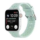 Hollow Out Silicone Watch Band For Apple Watch Ultra 49mm / Series 8&7 45mm / SE 2&6&SE&5&4 44mm / 3&2&1 42mm(Light Green) - 1