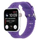 Hollow Out Silicone Watch Band For Apple Watch Ultra 49mm / Series 8&7 45mm / SE 2&6&SE&5&4 44mm / 3&2&1 42mm(Purple) - 1