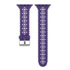 Hollow Out Silicone Watch Band For Apple Watch Ultra 49mm / Series 8&7 45mm / SE 2&6&SE&5&4 44mm / 3&2&1 42mm(Purple) - 5