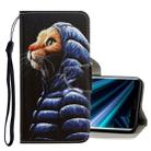 For Sony Xperia 20 3D Colored Drawing Horizontal Flip PU Leather Case with Holder & Card Slots & Wallet(Down Jacket Cat) - 1