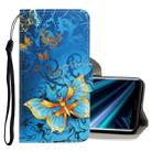 For Sony Xperia 20 3D Colored Drawing Horizontal Flip PU Leather Case with Holder & Card Slots & Wallet(Jade Butterfly) - 1