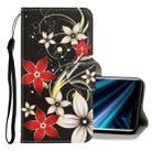 For Sony Xperia 20 3D Colored Drawing Horizontal Flip PU Leather Case with Holder & Card Slots & Wallet(Red Flower) - 1