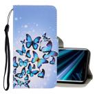 For Sony Xperia 20 3D Colored Drawing Horizontal Flip PU Leather Case with Holder & Card Slots & Wallet(Multiple Butterflies) - 1