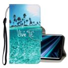 For Sony Xperia 20 3D Colored Drawing Horizontal Flip PU Leather Case with Holder & Card Slots & Wallet(Coconut Tree) - 1