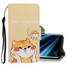For Sony Xperia XZ3 3D Colored Drawing Horizontal Flip PU Leather Case with Holder & Card Slots & Wallet(Shiba Inu) - 1