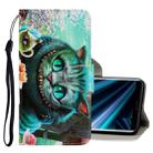 For Sony Xperia XZ3 3D Colored Drawing Horizontal Flip PU Leather Case with Holder & Card Slots & Wallet(Green Eyes) - 1