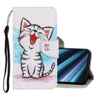 For Sony Xperia XZ4 3D Colored Drawing Horizontal Flip PU Leather Case with Holder & Card Slots & Wallet(Red Mouth Cat) - 1